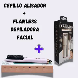 CEPILLO ALISADOR +  Flawless depiladora