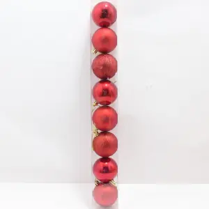 Bola Navideña Roja x 8 de 6cm
