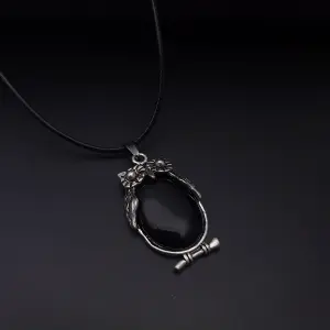 Collar Búho Sabiduria Onix Cuarzo Estuch