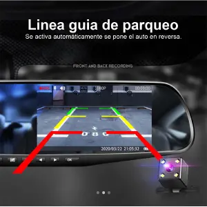 Espejo retrovisor tv doble cámara carro