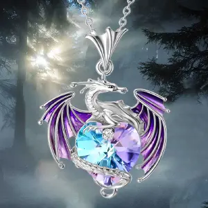 HERMOSO COLLAR DRAGÓN PÚRPURA