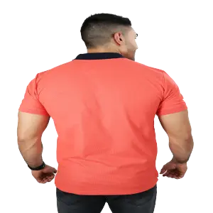 CAMISETA POLO COMBINADA 040B SALMON