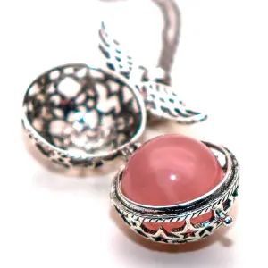 Collar Llamador Angel Piedra Rosa
