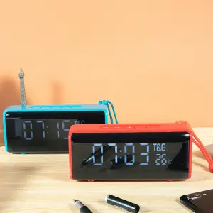 Parlante radio reloj TG digital USB FM