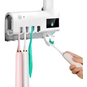 Soporte para Cepillos y Dispensador de Crema: Elegancia y Organización en tu Baño - Soporte Cepillos Dispensador de crema