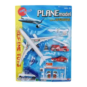 Set Avión Bomberos Carro Juguete Accesor