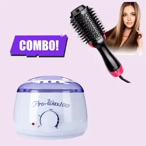 COMBO CEPILLO SECADOR + OLLA DE CERA