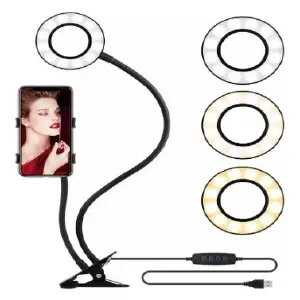 Soporte Gancho Celular Selfie Con Lámpar