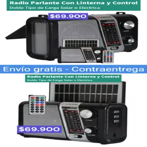 RADIO  RECARGABLE SOLAR O ELECTRICO.