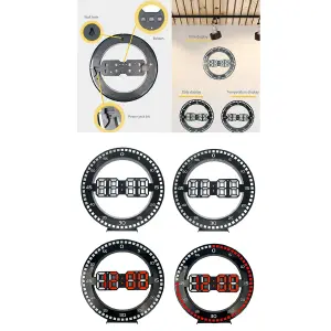 Reloj Digital Led De Pared O Mesa Redond