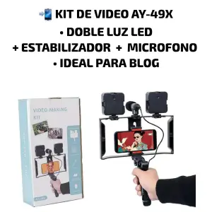 kit video ay-49x doble luz led + estabi