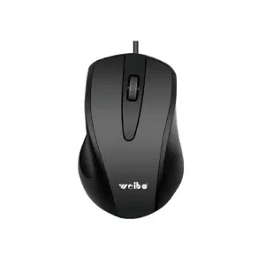 Mouse Weibo Alambrico Negro Sencillo