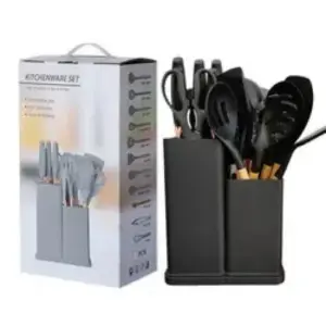 SET CUCHARONES CUCHILLOS 19 PZAS SILICON