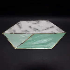 PLATO X 10 HEXAGONAL VERDE MANZANA VERD