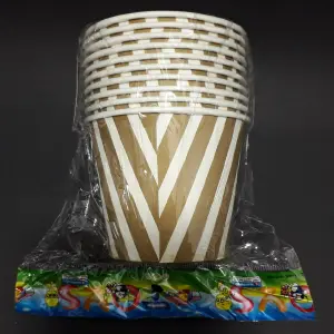 VASO DORADO RAYAS MATE   x 10  7 ONZ