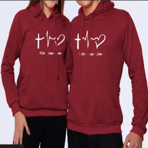 Buso Buzo, Hoodie Vinotinto Corazón elec