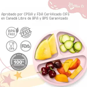 Set Vajilla Silicona Bebe x 7 Pzas Rosa