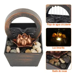 Mini Fuente Decorativa Flor De Loto Rela