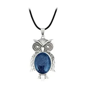 Collar Búho Sabiduria Suerte Lluvia Plat