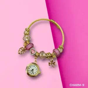CHARM-9 RELOJ  PULSERA ARO DORADO/ROSA