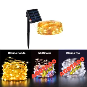 LUCES DE NAVIDAD CON PANEL SOLAR x 10 m