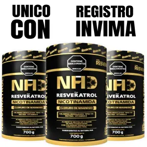 NAD+ Resveratrol polvo con INVIMA x3