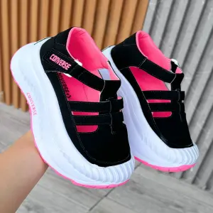 Tenis Mafalda Converse Negro Rosa Dama