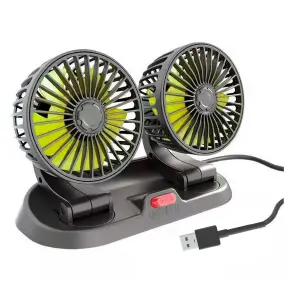Ventilador De Carro Duo Usb Giro 360 Gra