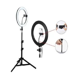 Combo aro de luz 26'' + micrófono solapa