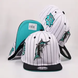 Gorra plana Florida Marlins rayas