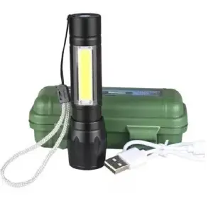 Linterna Táctica Recargable USB Doble LE