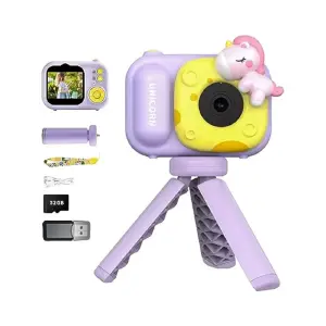 Cámara Digital Morada Infantil Unicornio