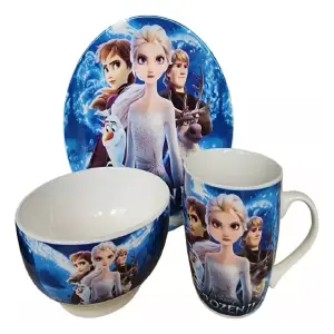 Vajilla Niños X 3 Piezas Cerámica frozen