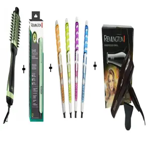Combo Plancha, Cepillo Secador, Rizadora: ¡El Kit Completo para un Cabello Increíble! - Combo Secador, Plancha, Cpillo, Rizadora