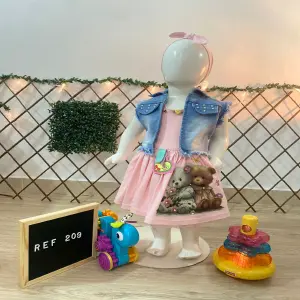Conjunto vestido chaleco oso
