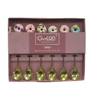 Set 6 Cucharas Postre Decorativas Donas