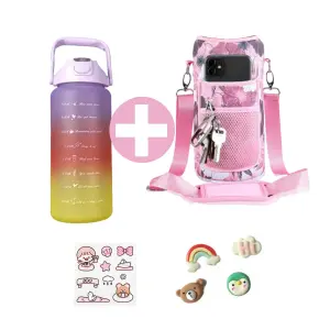 Botella Motivacional 2000ml Con Funda