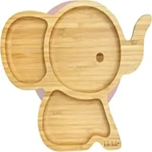 Plato Bambu Antideslizante Con Cuchara B