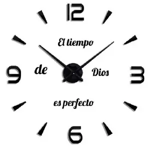 RELOJ MINI + FRASE EN VINILO NEGRO