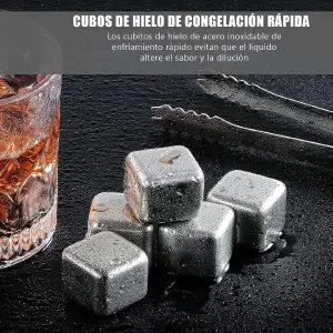 Cubitos De Hielo En Acero Quirúrgico x8