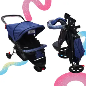 Coche paseador 3 llantas niño niña