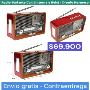 RADIO CON LINTERNA Y RELOJ, KTF - 1647