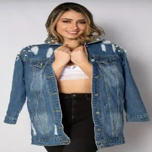 Gaban de jean con Perlas