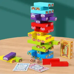 jenga colores torre de animales