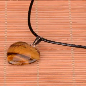 Collar Corazon Cuarzo Ojo De Tigre