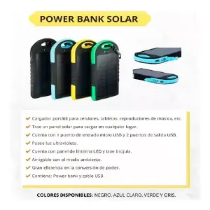 CARGADOR SOLAR 10000MAH CON LINTERNA