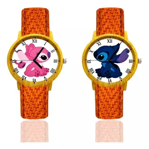 Reloj De Pareja Stitch Y Angel + Estuche