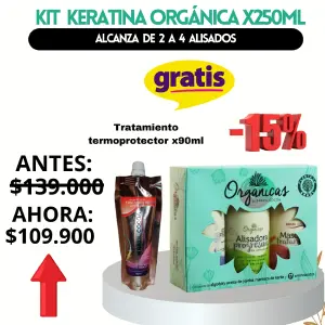 KERATINA ORGANICA X250ML (GRATIS FIBRAS)