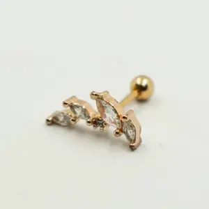PIERCING ORO ROSA DIAMANTES