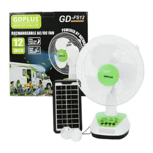 Ventilador Solar GD-FS12: ¡Refresca tu vida con energía solar! - VENTILADOR SOLAR GD-FS12